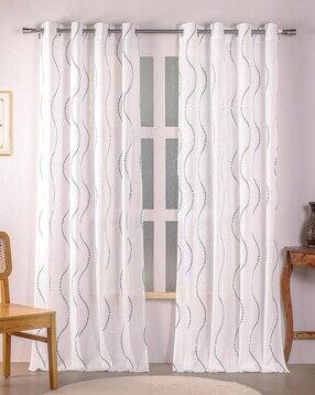 homemonde Set of 2 Geometric Print Long Door Curtains with Eyelets Header-picture-12