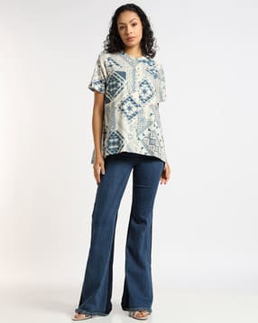 svrnaa by azorte Abstract All Over Printed Regular Top-picture-51