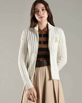 Women Zip-Front Ribbed Cardigan-image-32