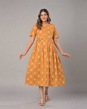 negen Women Printed Fit & Flare Dress-picture-6