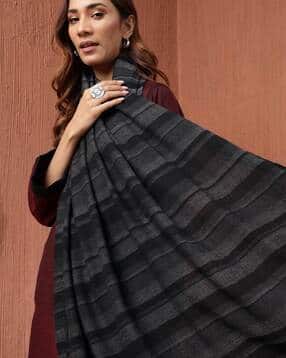 fabindia Women Woven Shawl with Tassels -picture-50