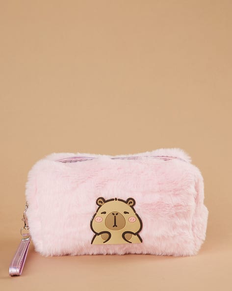 Buy Ginger by lifestyle Faux Fur Vanity Pouch Online | Ajio.com