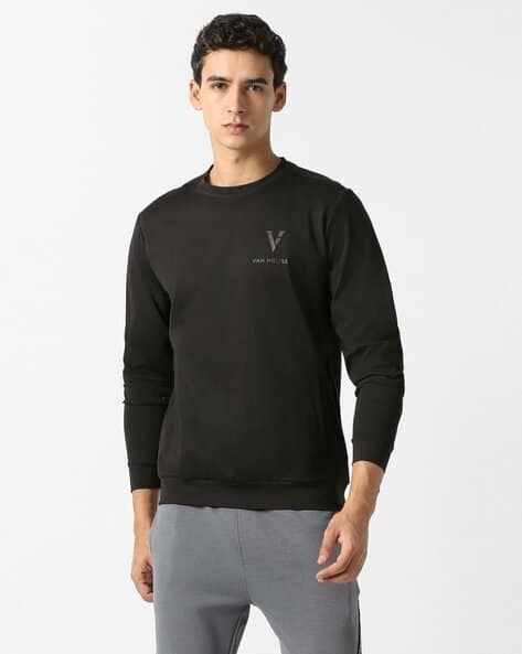 VAN HEUSEN Men Regular Fit Sweatshirt with Brand Print