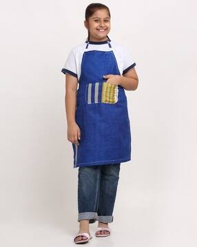 arrabi Striped Apron with Patch Pocket-picture-52