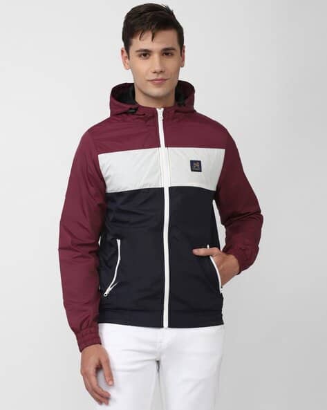 VAN HEUSEN Men Colourblock Regular Fit Hooded Jacket