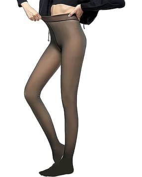 beach curve Women High Waist Stretchable Fleece Thermal Winter Stockings-picture-24