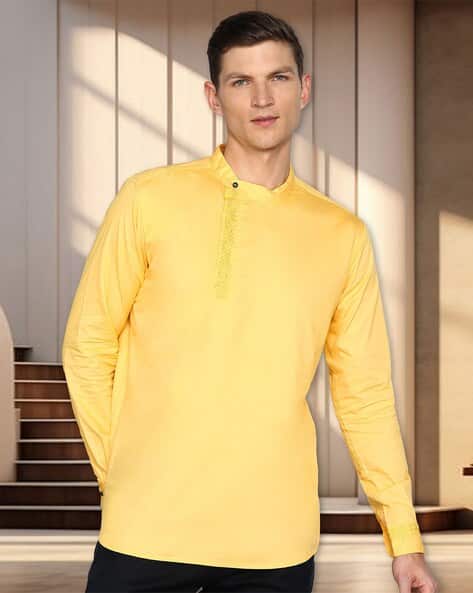Kuons Avenue Men Tailored Fit Mandarin-Collar Kurta