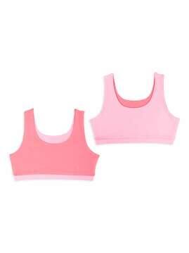 Girls Solid Reversible Double-Layered Sports Bra-image-25