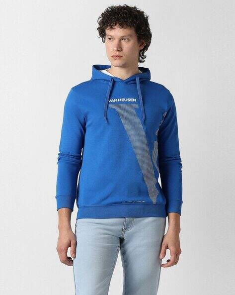 DENIM LAB Men Logo Print Regular Fit Hoodie