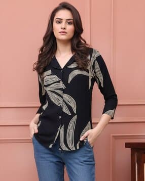 revangi Women Printed Lapel-Collar Tunic-picture-35