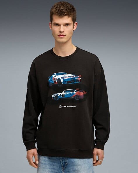 Puma Men BMW MMS Graphic Print Relaxed Fit Crew-Neck Sweatshirt