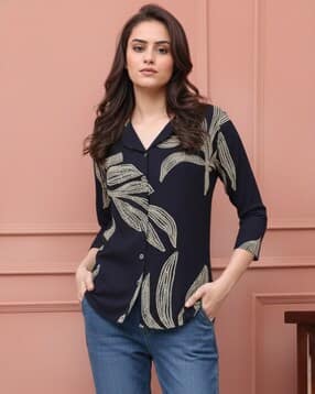 revangi Women Printed Lapel-Collar Tunic-picture-14