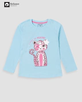 fashion world Girls Ehora Da Festa Print Relaxed Fit Round-Neck T-Shirt-picture-18