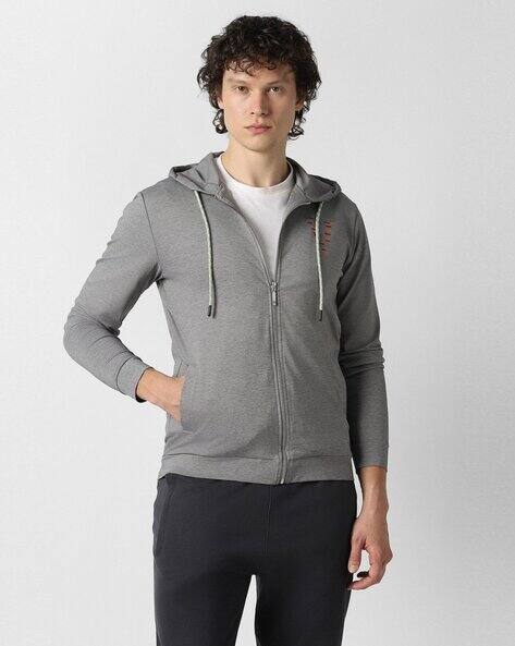 VANHEUSEN FLEX Men Printed Regular Fit Zip-Front Hoodie