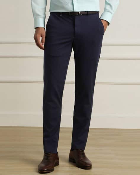 VAN HEUSEN Men Skinny Fit Flat-Front Trousers