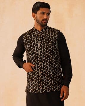 jompers Men Ethnic Wear Button Closure Nehru Jacket-picture-13