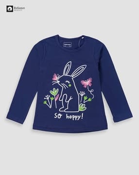 fashion world Girls So Happy Print Relaxed Fit Round-Neck T-Shirt-picture-6
