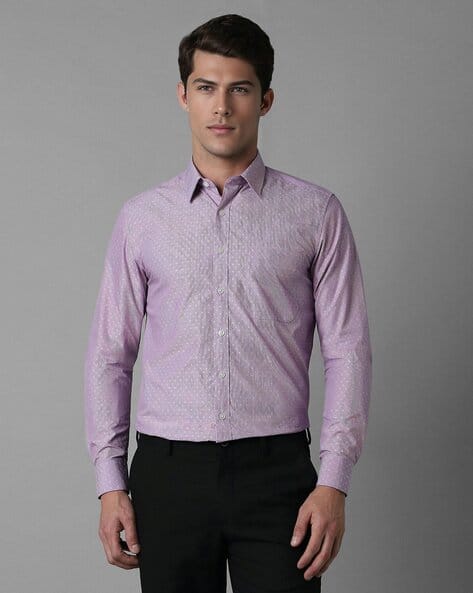LOUIS PHILIPPE Men Self-Stripe Slim Fit Shirt