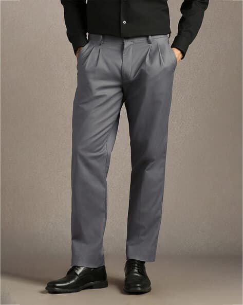 LOUIS PHILIPPE Men Mid Rise Flat Front Trousers