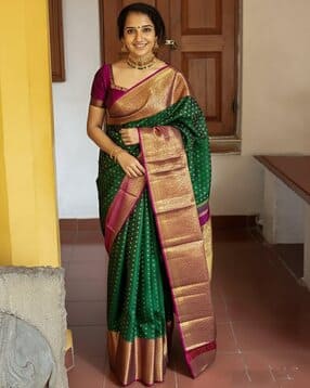 anjaneya sarees Woven Banarasi Silk Kanjivaram Designer Saree-picture-1