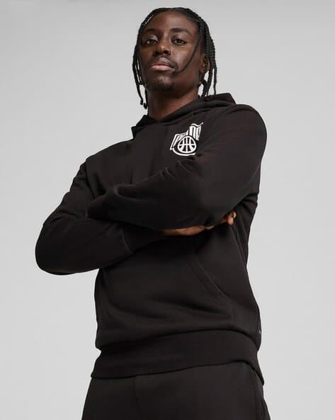 Puma Men Logo Print Relaxed Fit Hoodie