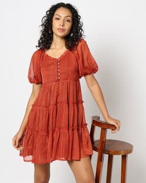 yousta Women Striped Tiered Dress-picture-37