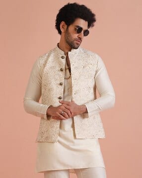 Men Regular Fit Nehru Jacket-image-18