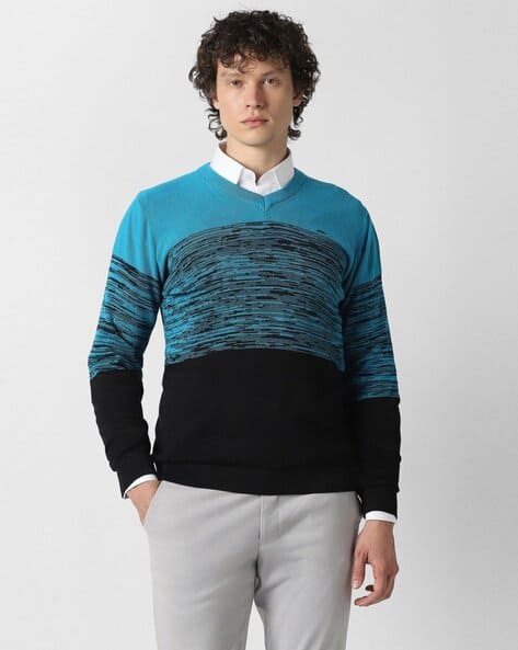 VAN HEUSEN Men Colourblock Regular Fit Pullover