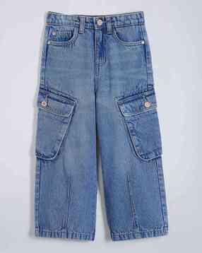 Girls Cotton Cargo Jeans-image-7