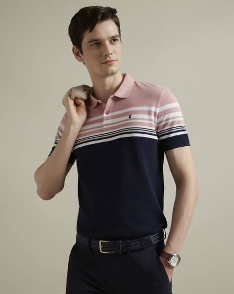LP-Y Men Colourblock Slim Fit Polo T-Shirt