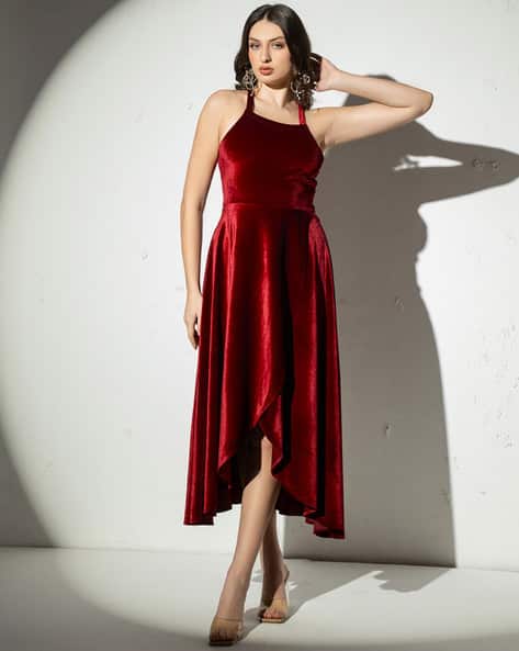 Buy Sera Round-Neck Split Cocktail Dress Online