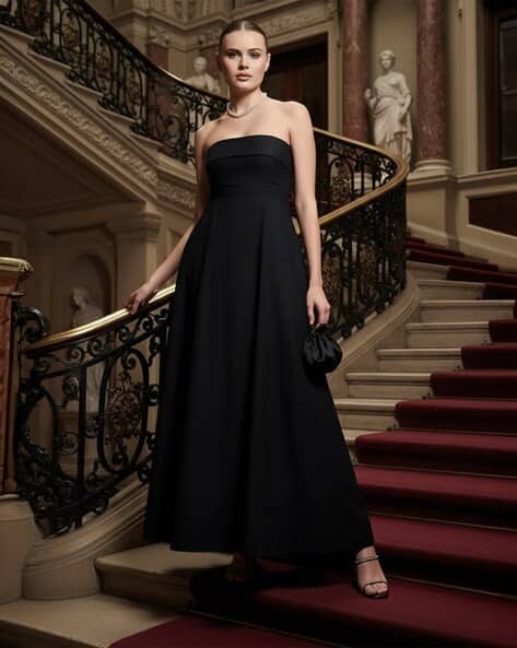 Women Bandeau Fit & Flare Dress