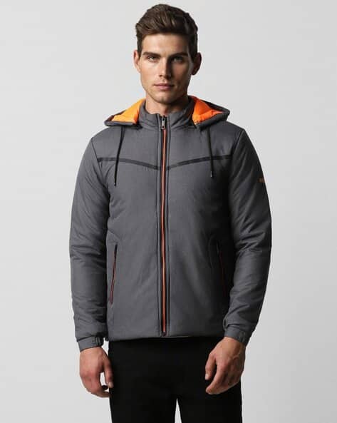 VANHEUSEN FLEX Men Regular Fit Zip-Front Jacket with Detachable Hood