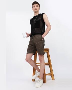 24 street Men Mid-Rise Printed Regular Fit Shorts-picture-32