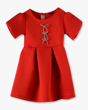 kg frendz Girls Fit & Flare Scuba Dress-picture-42