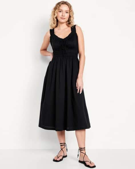 slim fit dress slacks Printed Fit and Flare Dress for Girls