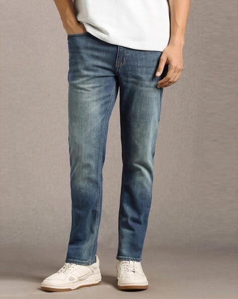 LOUIS PHILIPPE Men Straight Mid-Rise Mid-Wash Jeans