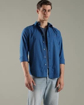 Checks Regular Fit Cotton Shirt-image-3