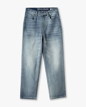 Boys Mid-Wash Straight Jeans