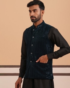 jompers Men Ethnic Wear Button Closure Nehru Jacket-picture-15