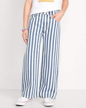 Girls Striped Relaxed Fit Pants-image-27
