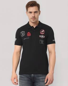gas Regular Fit Polo T-Shirt with Applique Badge-picture-10