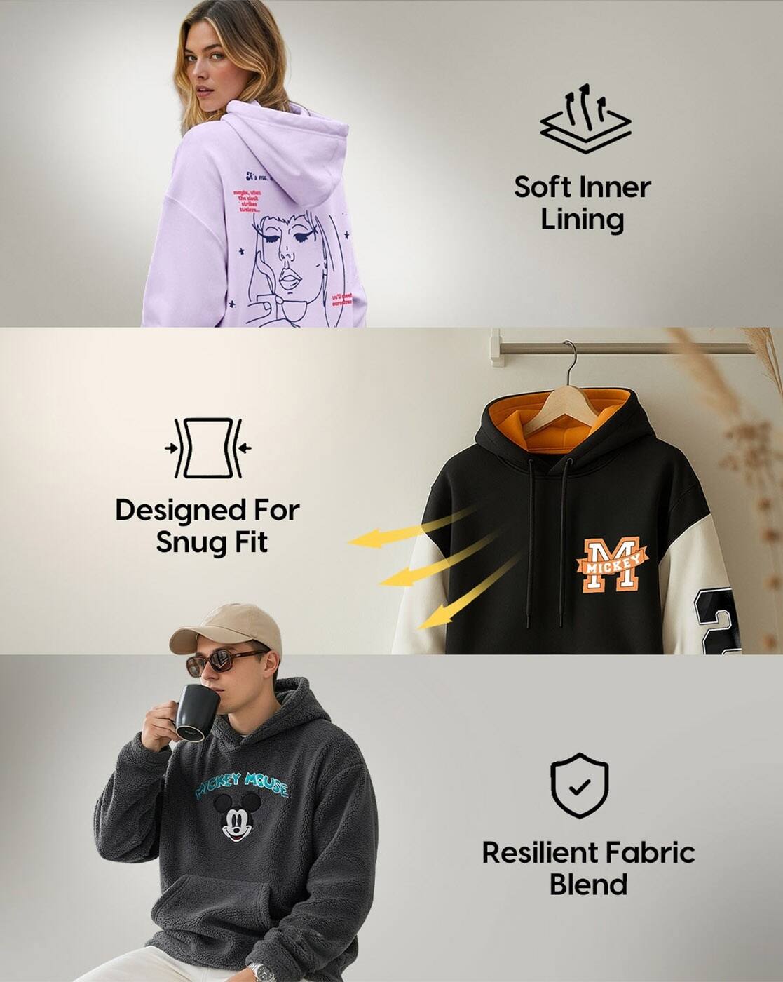 Buy BEWAKOOF Men Solid Regular Fit Hoodies Online | Ajio.com