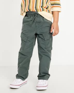 Boys Relaxed Fit Cargo Pants with Drawstring Waist-image-9