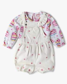 inf frendz Girls Embroidered Dungaree with Top-picture-42