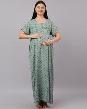 mamma's maternity Women Floral Print Maternity Nightie-picture-17