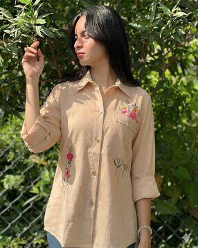 nyrika Women Embroidered Relaxed Fit Shirt-picture-31