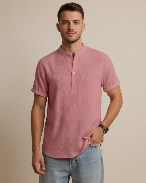 NEONOMAD Men Regular Fit Shirt with Mandarin collar