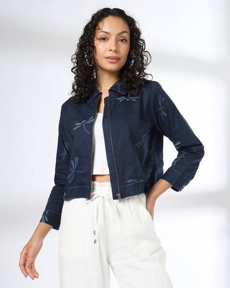 SIYAHI Women Tropical Print Relaxed Fit Jacket