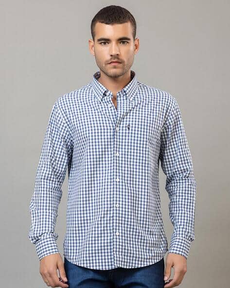 CLUB YORK Men Checked Slim Fit Shirt